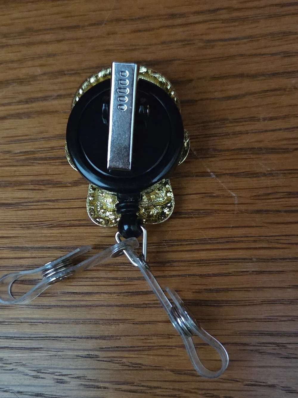 Gold Gingerbread Sparkle Badge Reel with Multicolor Accents